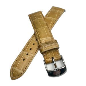 MICHELE 18mm Genuine Alligator Light Tan Strap Retail $180